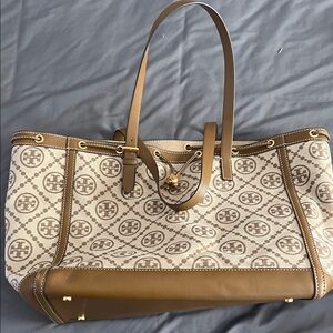 Tory Burch Tan T monogram Tote